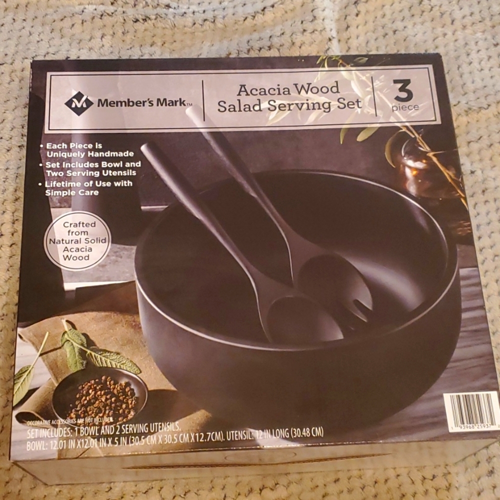 Members Mark Acacia Wood Salad Serving Set